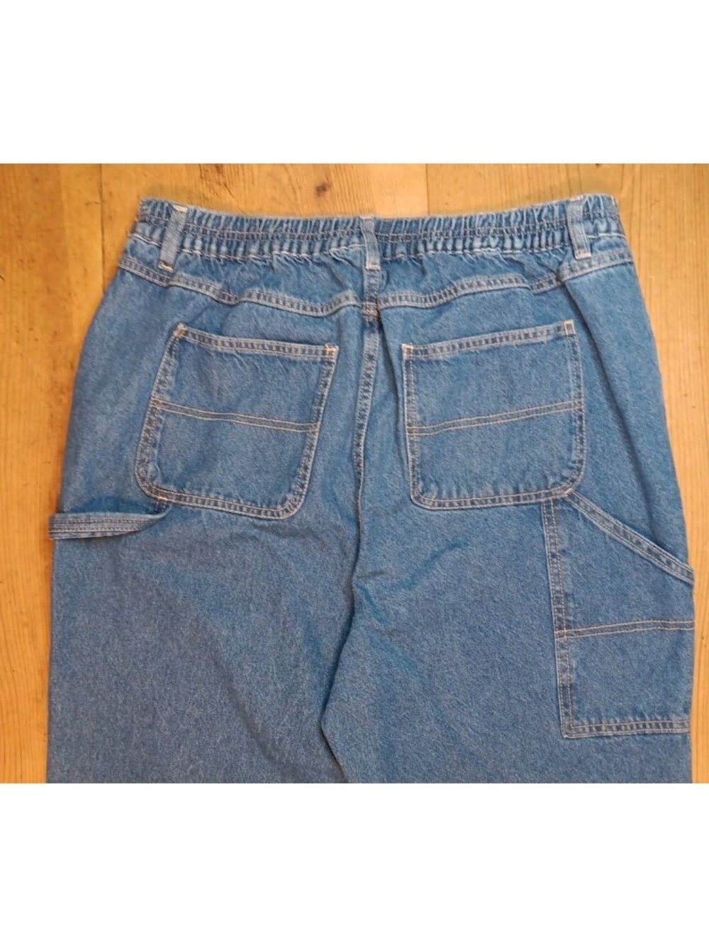 Woman Within Carpenter Jeans Plus 18W Straight Leg High Rise Back Elastic Zip - Picture 2 of 8